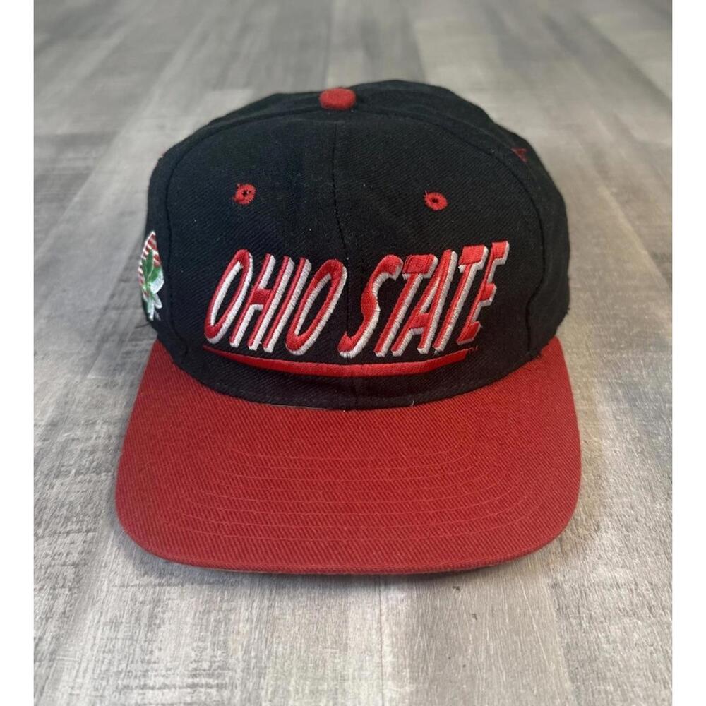 Vintage 90s Ohio State Buckeyes Top of the World TOW SnapBack Hat Cap Wool Black